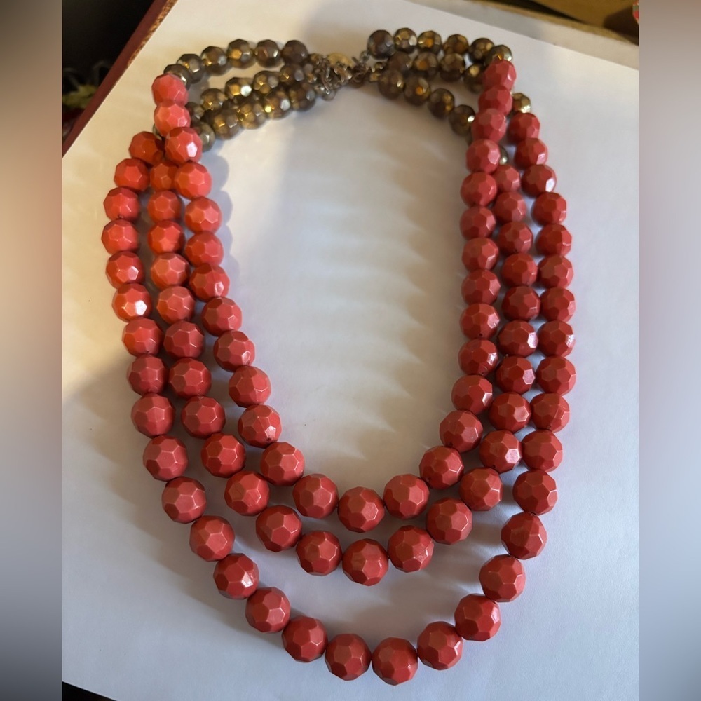 Vintage Red Bead Necklace